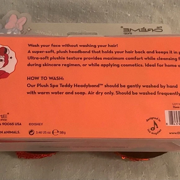 Minnie Mouse Sequin 3D Teddy Spa Headband Disney x Crème Shop - Red - Picture 2 of 2